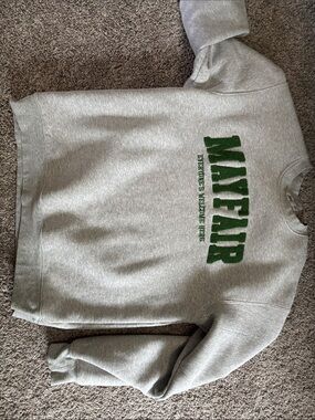 Mayfair Gray Crewneck Sweatshirt with Green Logo